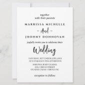 ミニマル写真結婚式招待状カード (裏面)