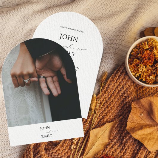 ミニマル写真結婚式招待状 | モダン 招待状