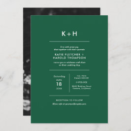 ミニマル写真結婚式招待状 招待状