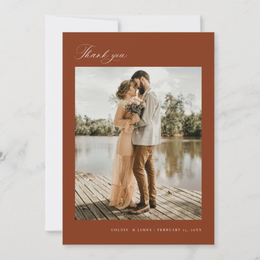 ミニマル写真結婚発表カード 招待状 (正面)