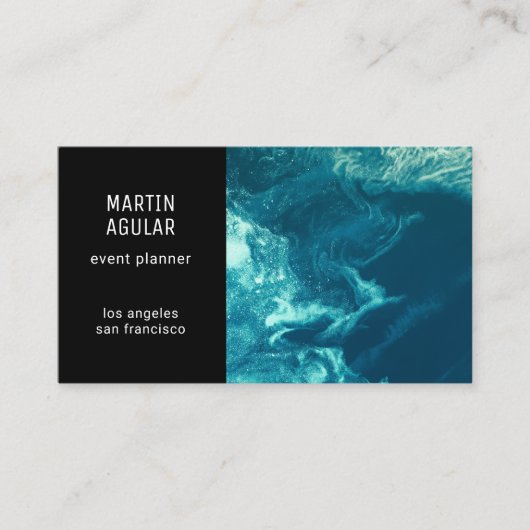 ミニマル写真衛星宇宙スワーリングブルー 名刺 (正面)