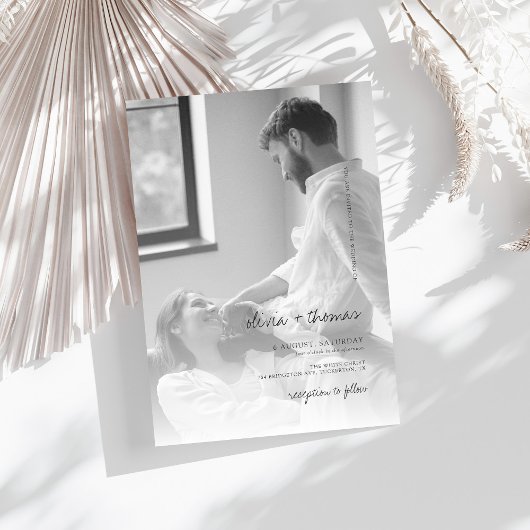ミニマル写真親密結婚な 招待状