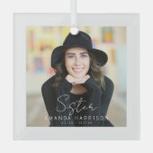 ミニマル写真記念 |シスター ガラスオーナメント (正面)