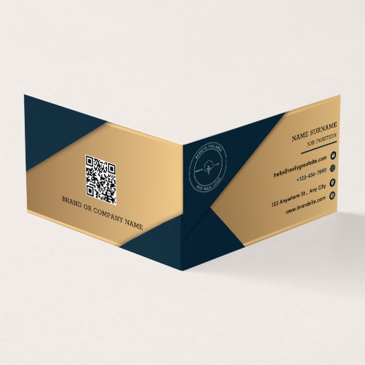 ミニマル写真詳細ロゴ折り畳み名刺 名刺 (外部)