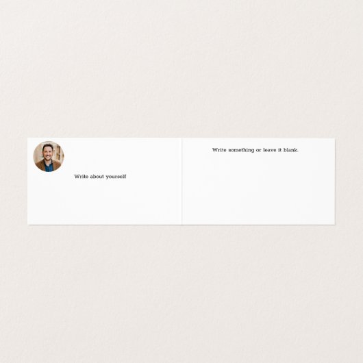 ミニマル写真詳細ロゴ折り畳み名刺 名刺 (内部フラット)