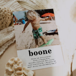 ミニマル写真誕生日招待状 招待状