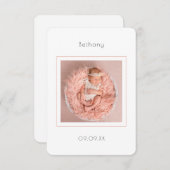 ミニマル写真赤ちゃん女の子の誕生のお知らせ 案内状 (正面/裏面)