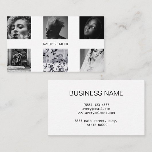 ミニマル写真集パーソナライズされた 名刺 (正面/裏面)