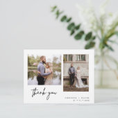 ミニマル写真2枚結婚お礼はがき ポストカード (スタンド正面)