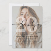 ミニマル写真20th誕生日パーティー 招待状 (正面)