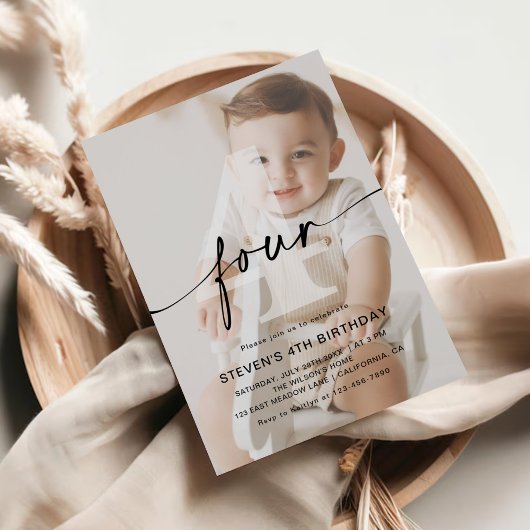ミニマル写真4th誕生日パーティー 招待状