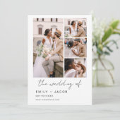 ミニマル写真5枚結婚の写真 招待状 (スタンド正面)