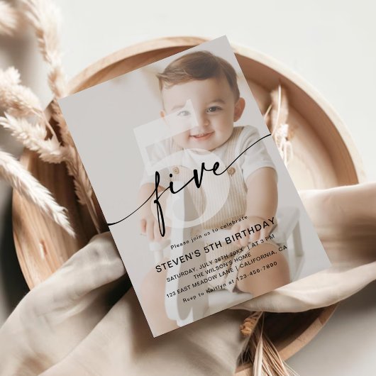 ミニマル写真5th誕生日パーティー 招待状