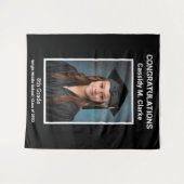 ミニマル写真8年生の卒業背景 タペストリー (正面(横))