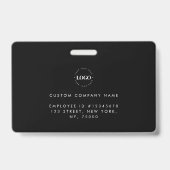 ミニマル写真IDカードとカスタムロゴ文字 バッジ (Back)