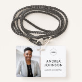 ミニマル写真IDカードとカスタム文字 バッジ (正面ランヤード)