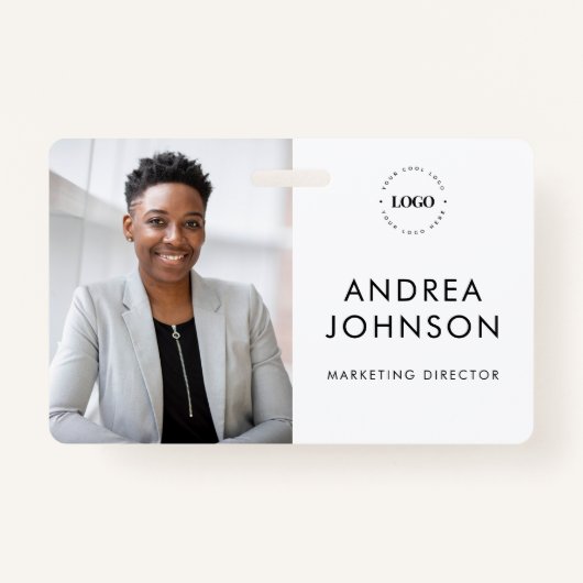 ミニマル写真IDカードとカスタム文字 バッジ (正面)