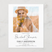 ミニマル写真QRコードホワイトブライダルシャワー (裏面)