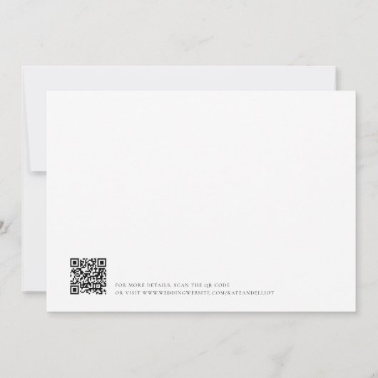 ミニマル写真QRコード日付カレンダーを保存 招待状 (裏面)