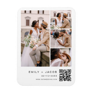 ミニマル写真QRコード白結婚色 マグネット
