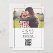 ミニマル写真QRコード結婚すべて 招待状 (裏面)