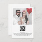 ミニマル写真QRコー結婚ド エンクロージャーカード (正面/裏面)