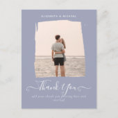 ミニマル写真THANK YOU Dusty Blue ポストカード (正面)