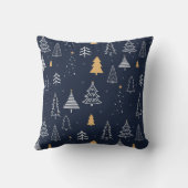 ミニマル冬クリスマスツリーパターン クッション (裏面)