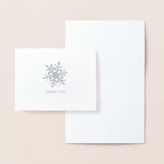 ミニマル冬スノーフレークありがとうフォイルカード 箔カード (ディスプレー)