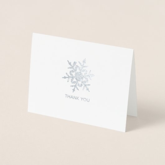 ミニマル冬スノーフレークありがとうフォイルカード 箔カード (正面)