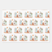 ミニマル出生シーンパターンのクリスマス ラッピングペーパーシート (正面2)