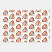 ミニマル出生シーンパターンクリスマス ラッピングペーパーシート (正面2)