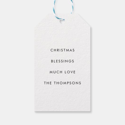 ミニマル出生シーンAll Is Calm Script ギフトタグ (裏面)