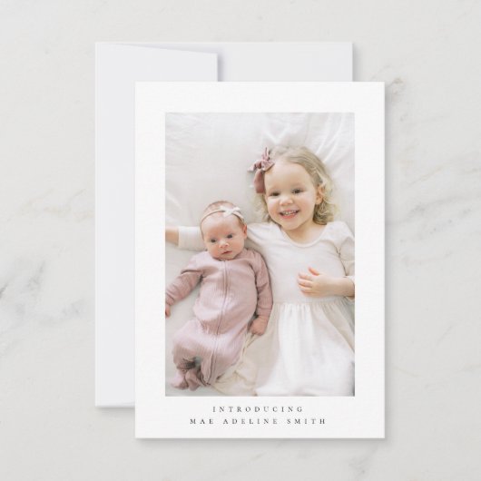 ミニマル出産告知ポストカード 出欠カード (正面)