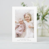 ミニマル出産告知ポストカード 出欠カード (スタンド正面)