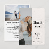 ミニマル分割デザイン結婚サンキューカード サンキューカード (正面/裏面)
