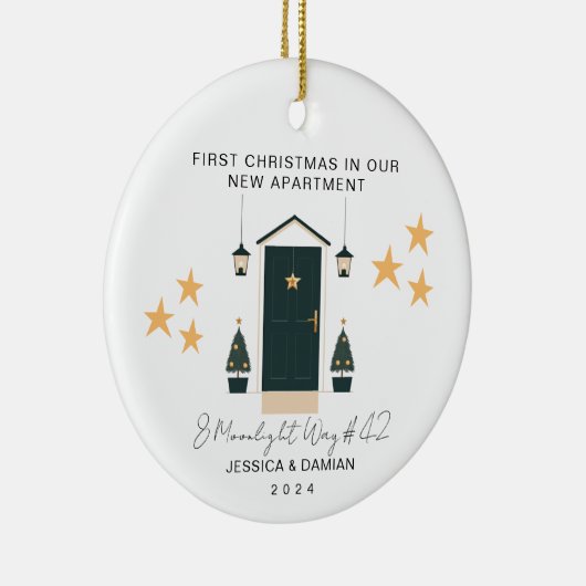 ミニマル初めてのクリスマスズインザニューアパートメント セラミックオーナメント (右)