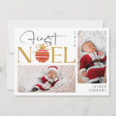 ミニマル初めてのクリスマスベビー写真 シーズンカード (正面)