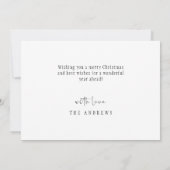 ミニマル初めてのクリスマスベビー写真 シーズンカード (裏面)