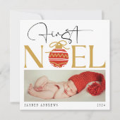 ミニマル初めてのクリスマスベビー写真 シーズンカード (正面)