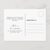 ミニマル初めてのクリスマスベビー写真 シーズンポストカード (裏面)