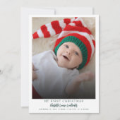 ミニマル初めてのクリスマスベビー誕生写真 シーズンカード (正面)