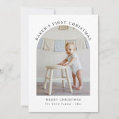 ミニマル初めてのクリスマスベビーArchフォトカード シーズンカード (正面)