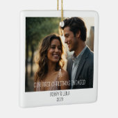 ミニマル初めてのクリスマス婚約したオーナメント セラミックオーナメント (右)