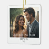 ミニマル初めてのクリスマス婚約したオーナメント セラミックオーナメント (左)