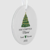 ミニマル初めてのクリスマス結婚したフォトオーナメント オーナメント (正面)