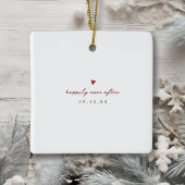 ミニマル初めてのクリスマス結婚した写真 セラミックオーナメント