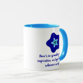 ミニマル前向きリストビベスフローラブルーイマジックアイアート マグカップ (正面右)