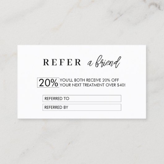 ミニマル割引の参照カード |フレンドの参照 紹介カード (裏面)