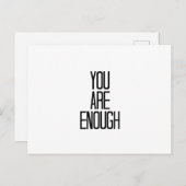 ミニマル勇気付けられるデザイン – あなたは十分である ポストカード (正面/裏面)